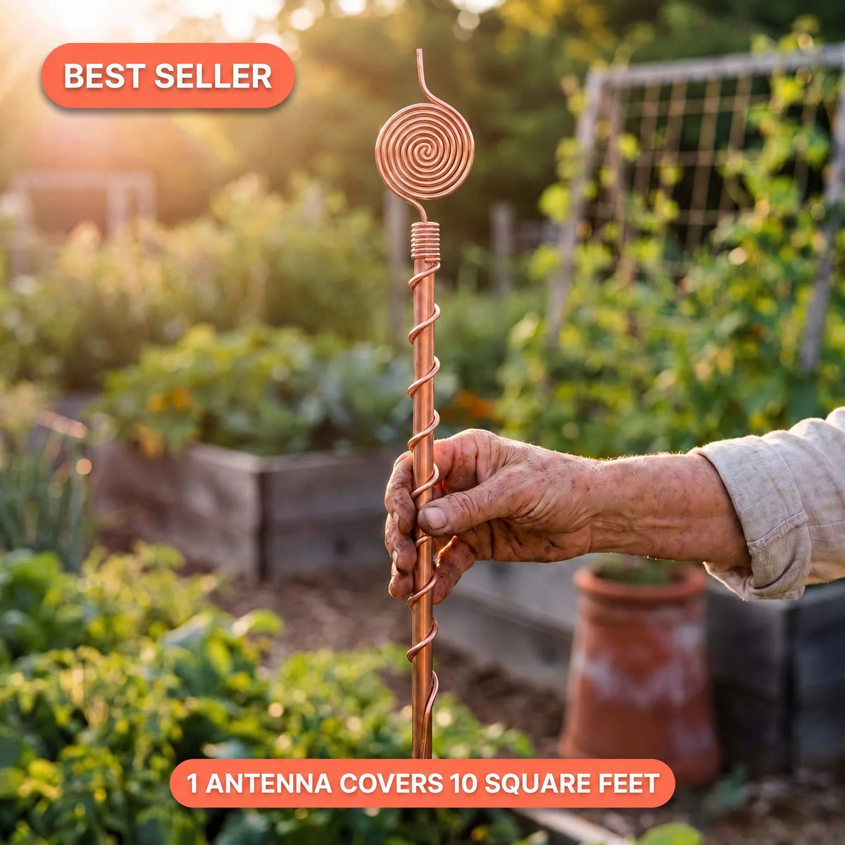 Pure Copper Electroculture Garden Antenna