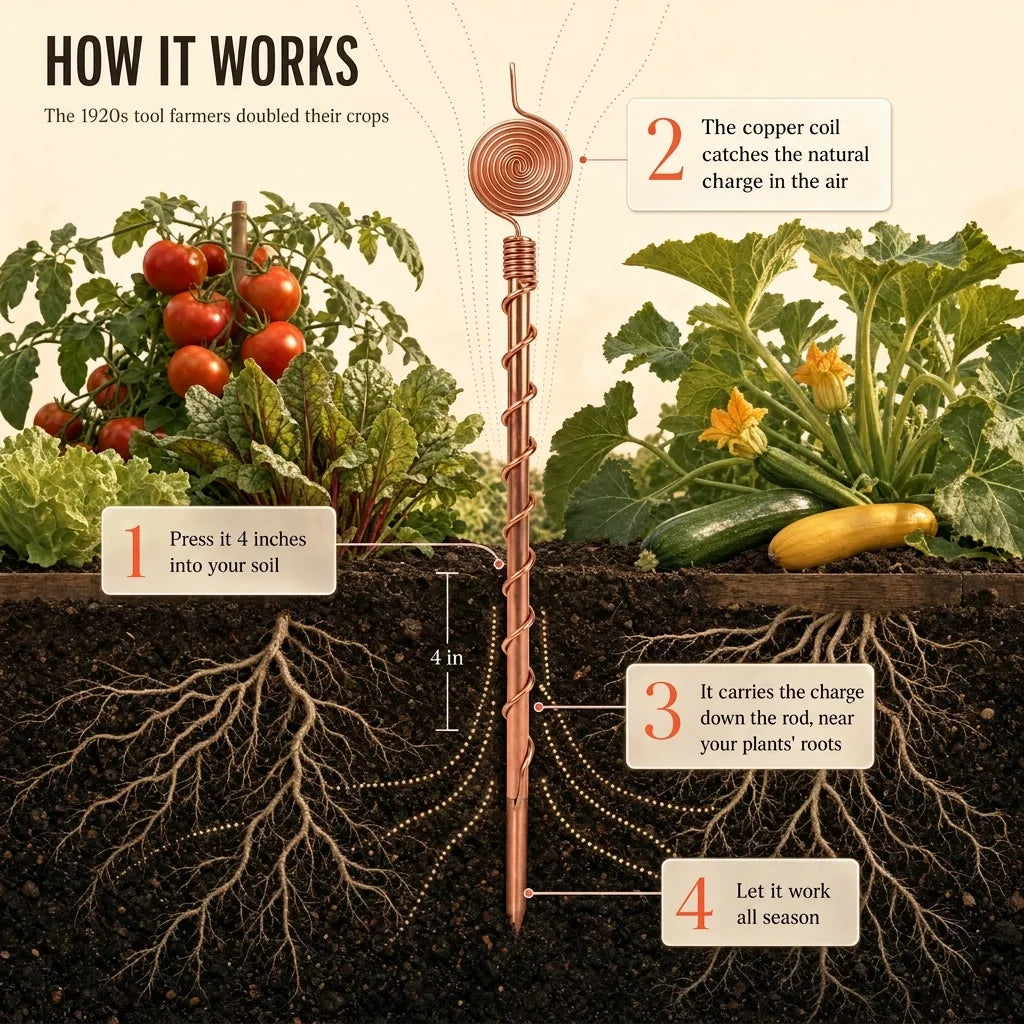 Pure Copper Electroculture Garden Antenna