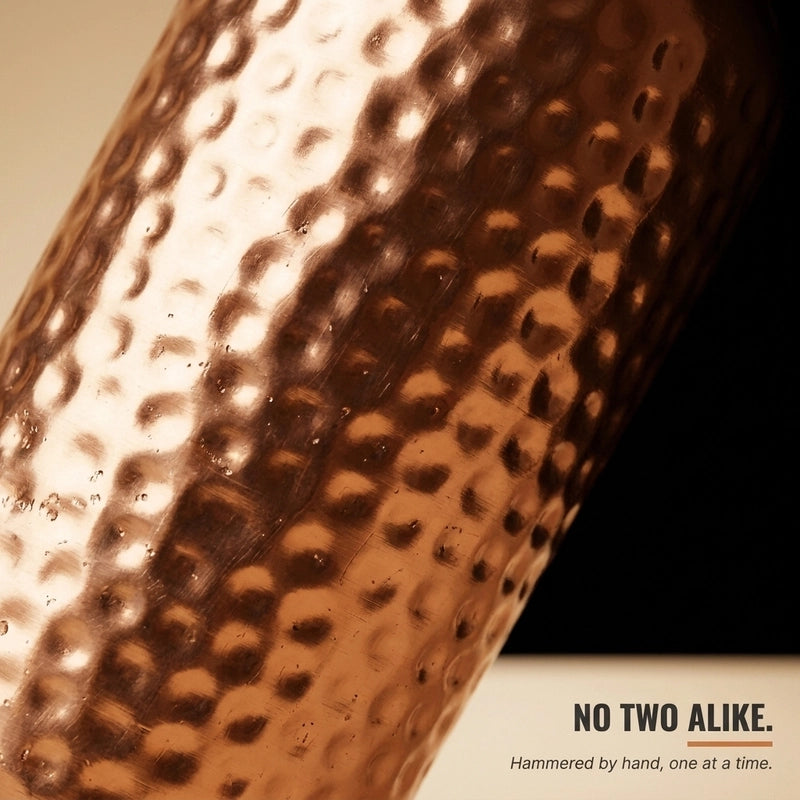 Hand-Hammered Pure Copper Water Bottle